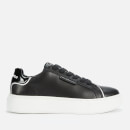 Karl Lagerfeld Women's Maxi Kup Lo Lace Leather Flatform Trainers - Black