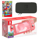Nintendo Switch Lite (Coral) Super Mario Odyssey Pack