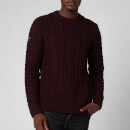 Superdry Men's Jacob Cable Crewneck Jumper - Brownstone Burgundy Twist