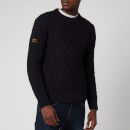 Superdry Men's Jacob Cable Crewneck Jumper - Downhill Navy