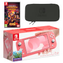 Nintendo Switch Lite (Coral) Minecraft Dungeons - Hero Edition Pack