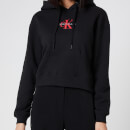 Calvin Klein Jeans Women's Floral Print Mix Hoodie - CK Black