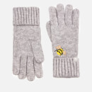 Joules Women's Stafford Gloves - Grey Embroidered Bee