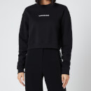 Calvin Klein Jeans Women's Back Monogram Crop Sweatshirt - Ck Black