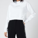 Calvin Klein Jeans Women's Back Monogram Crop Sweatshirt - Bright White
