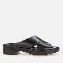 by FAR Women's Iggy Leather Flat Sandals - Black