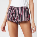 Les Girls Les Boys Women's Woven Shorts - Black Stripe