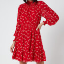 MICHAEL MICHAEL KORS Women's Signature Logo Smock Dress - Crimson