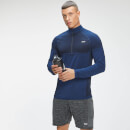 MP Men's Essential Seamless 1/4 Zip Top - Intense Blue Marl  - XS