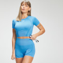 Crop top MP Tempo Seamless da donna - Azzurro acceso  - S