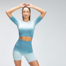 MP Women's Velocity Seamless Crop Top - Ocean Blue - XXS