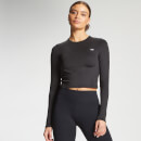 MP Women's Essentials Training Dry Tech Long Sleeve Crop Top - Black - S