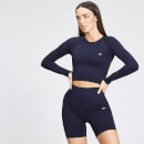 MP Women's Shape Seamless Ultra Long Sleeve Top - Navy - XXS