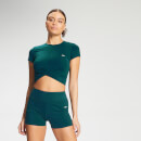 MP Women's Power Short Sleeve Crop Top - Deep Teal - M