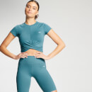 MP Women's Power Short Sleeve Crop Top - Ocean Blue - XS