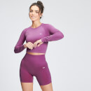 MP Women's Shape Seamless Ultra Long Sleeve Crop Top - Orchid - M