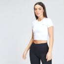 MP Women's Shape Seamless Ultra Crop Top - White - XXS