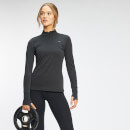 MP Women's Power Ultra Regular Fit 1/4 Zip Top - Black  - XXS
