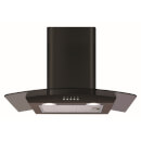 CDA ECP62BL Curved Glass Chimney Cooker Hood - 60cm - Black