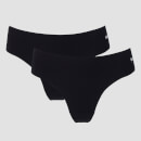 MP Women's No VPL Thong (2 Pack) - Black/Black - S