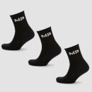 MP Women's Crew Socks - Black (3 Pack) - UK 3-6