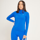 Maglia sportiva con cerniera 1/4 slim fit MP da donna - Azzurro intenso - XXS