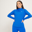 Maglia sportiva con cerniera 1/4 regular fit MP da donna - Azzurro intenso - XXS