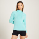 Top sportivo con cerniera 1/4 MP Performance da donna - Arctic blue mélange - XS