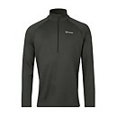 Men's Thermal Tech Tee Long Sleeve Zip Baselayer - Black / Dark Grey