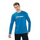 Men's Organic Big Logo Long Sleeve T-Shirt - Blue