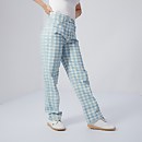 Gingham Straight Leg Jeans