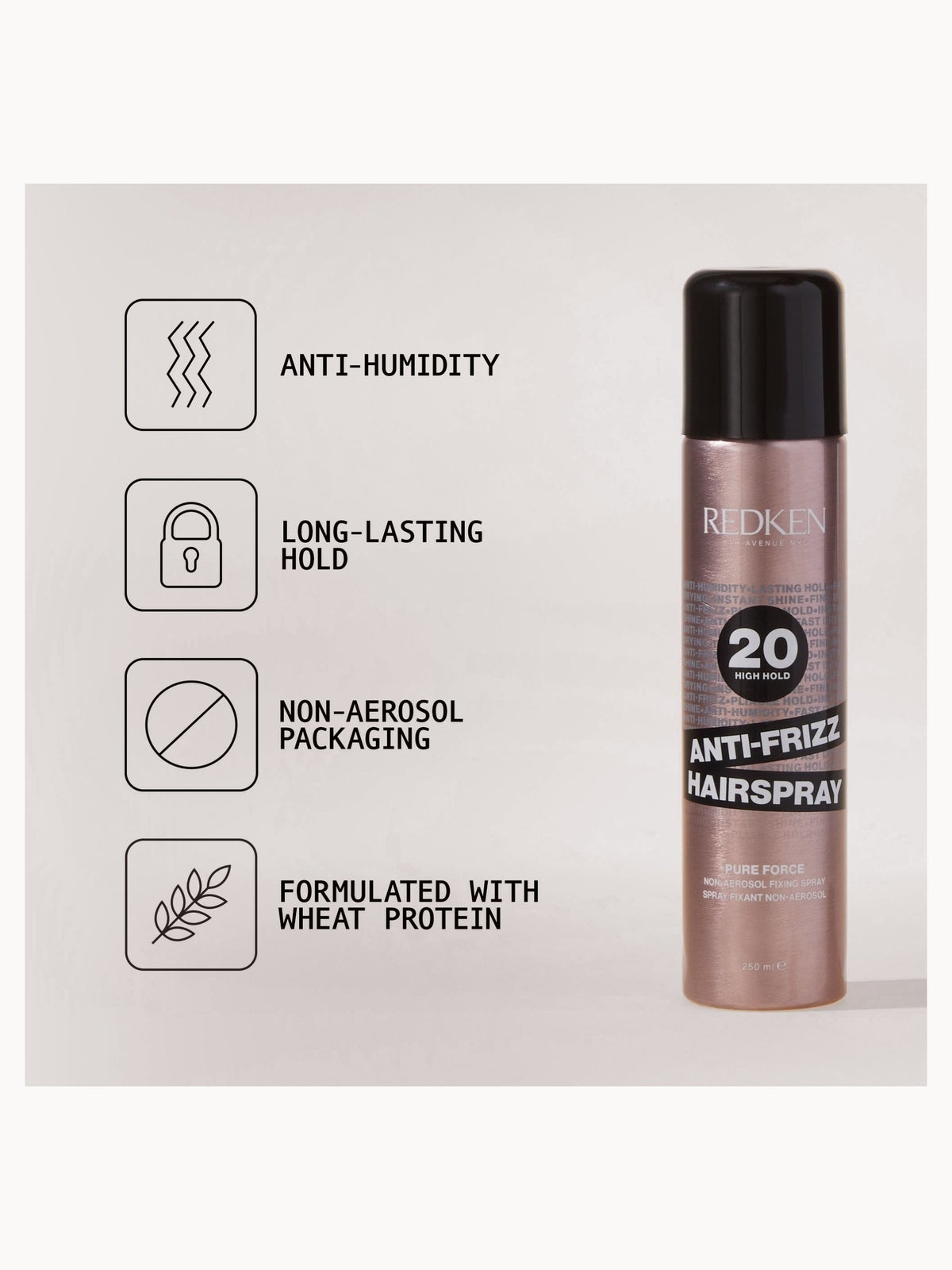 Redken Anti Frizz Hairspray Humidity Resistant High Hold 250ml, photo 4