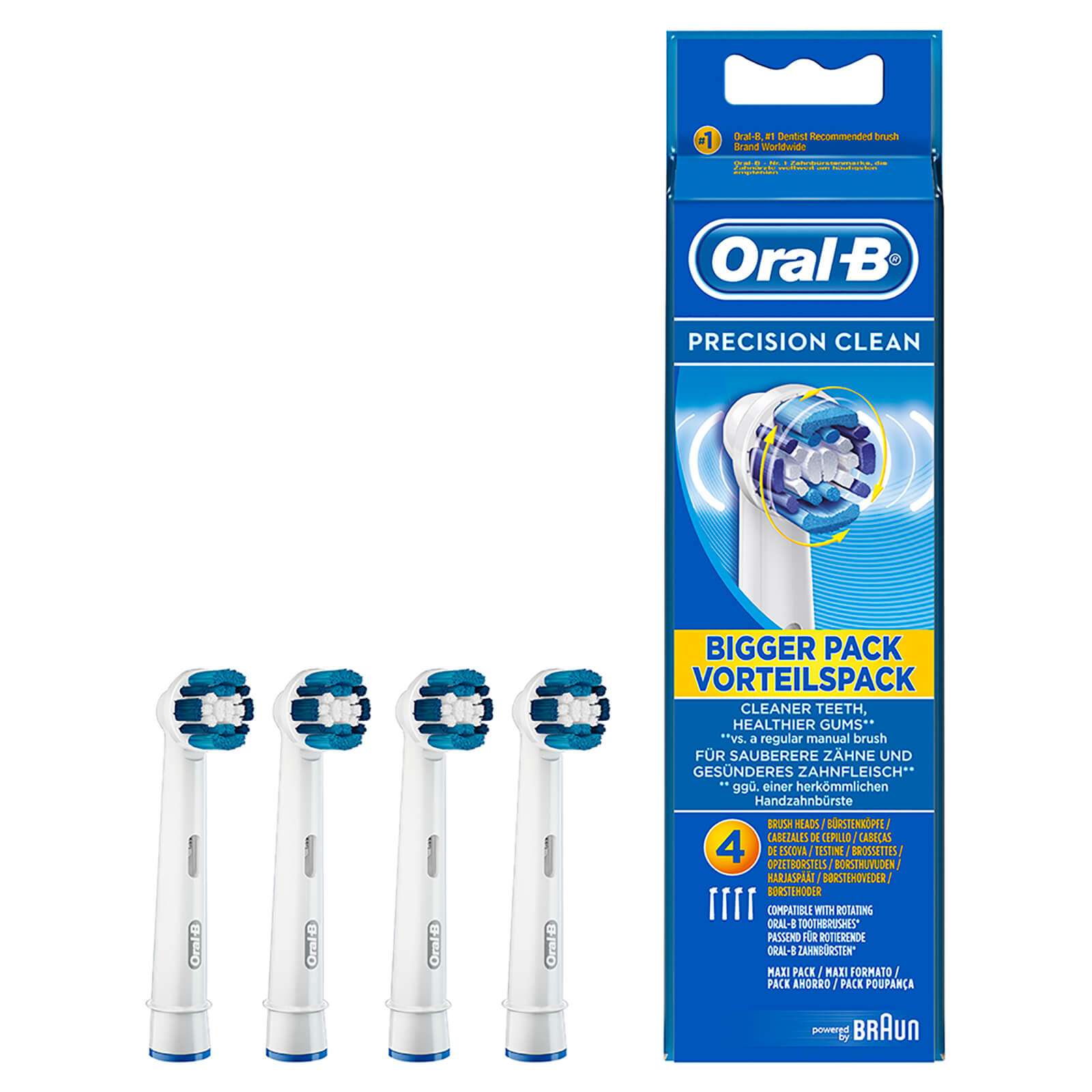 

Сменные насадки для зубной щетки Oral-B Precision Clean Toothbrush Head Refills (4 шт.)