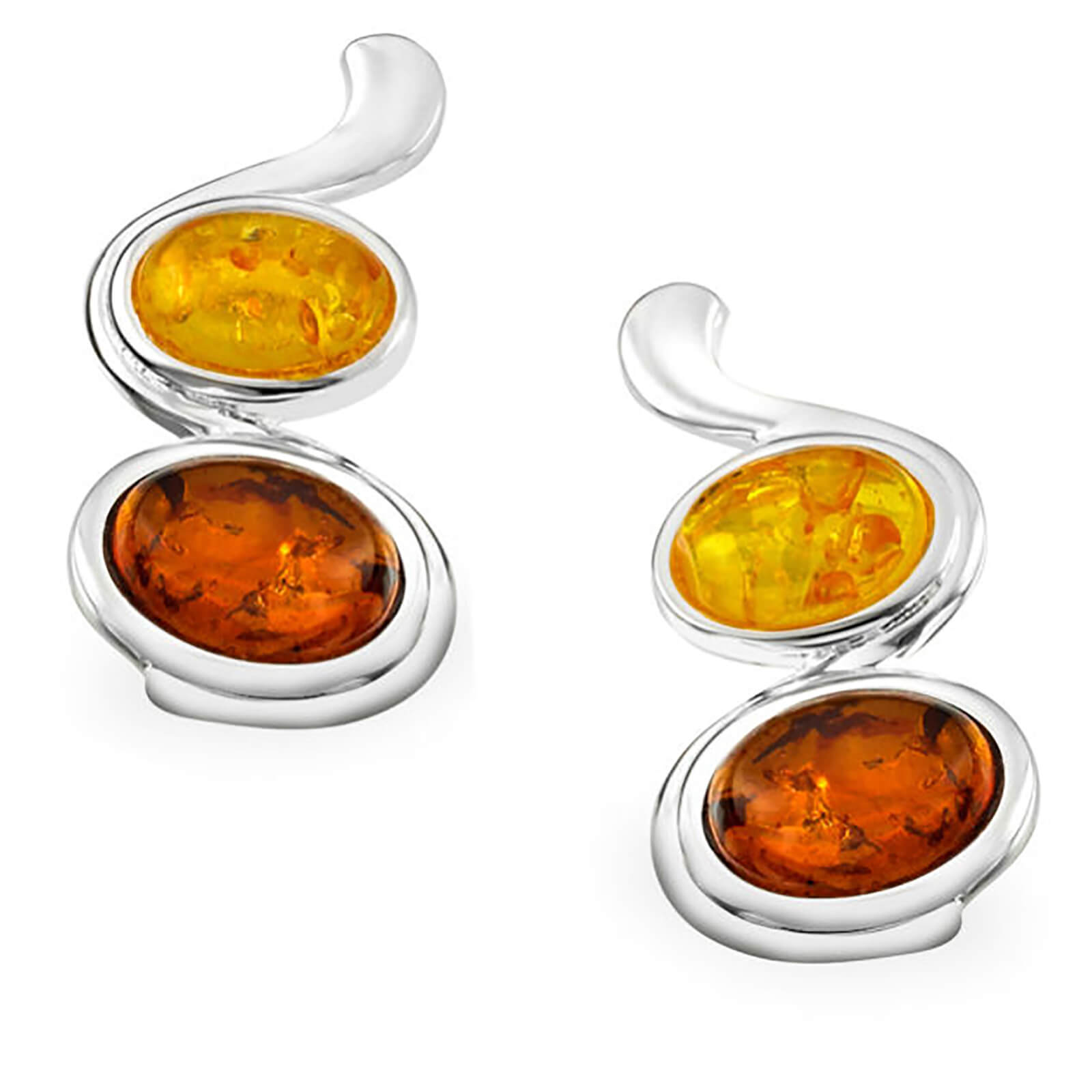 Amber Oval Drop Earrings - One Size