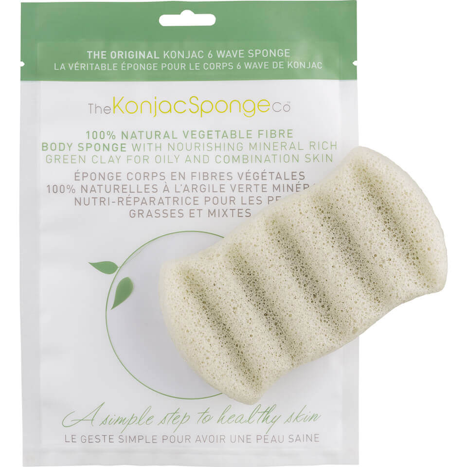 Image of The Konjac Sponge Company 6 Wave Bath Sponge with Green Clay