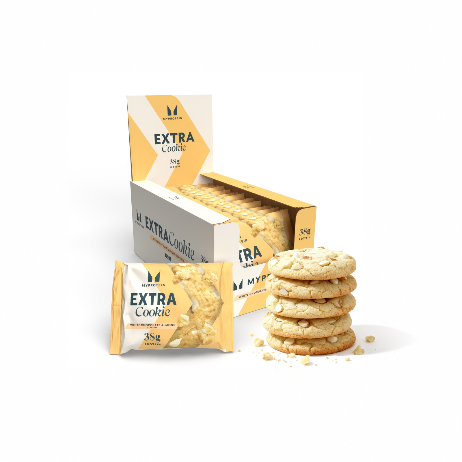5055534309551 - Protein Cookie - 12 x 75g - Weisse Schokolade Mandeln