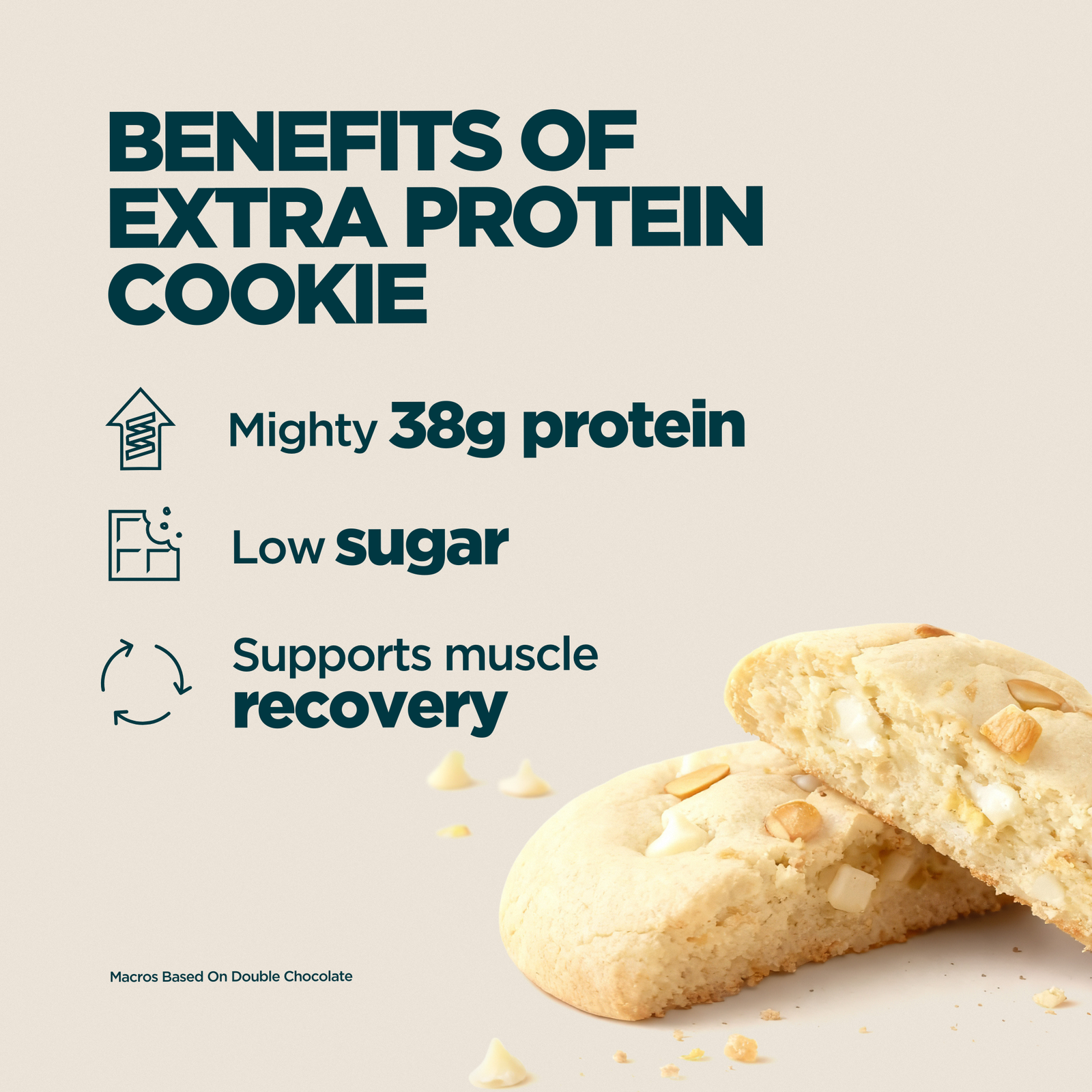 Myprotein Extra Protein Cookie - 12 x 75g - White Chocolate Almond