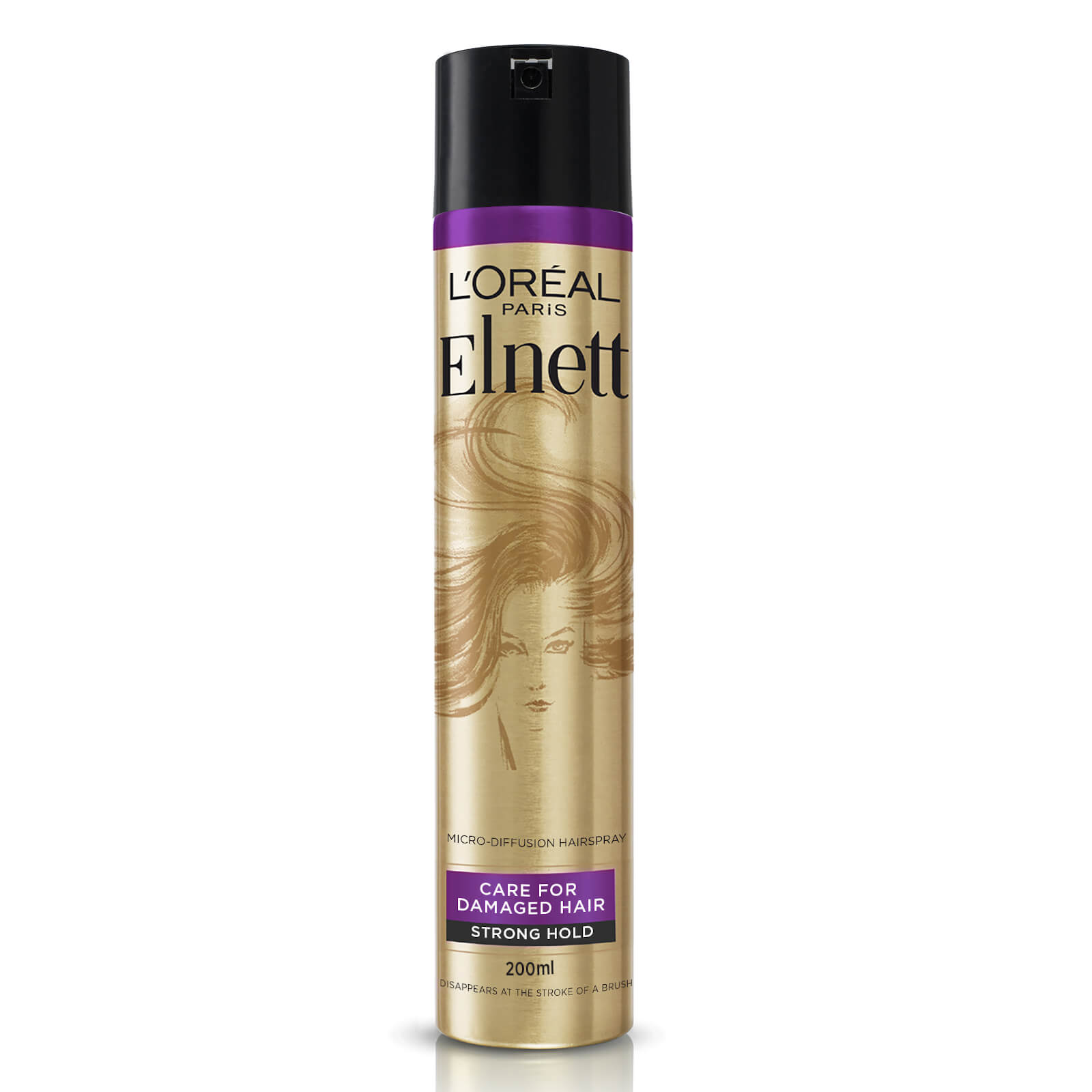 L'Oréal Paris Hairspray by Elnett Care For Dry Damaged Hair Strong Hold Argan Oil Shine 200ml