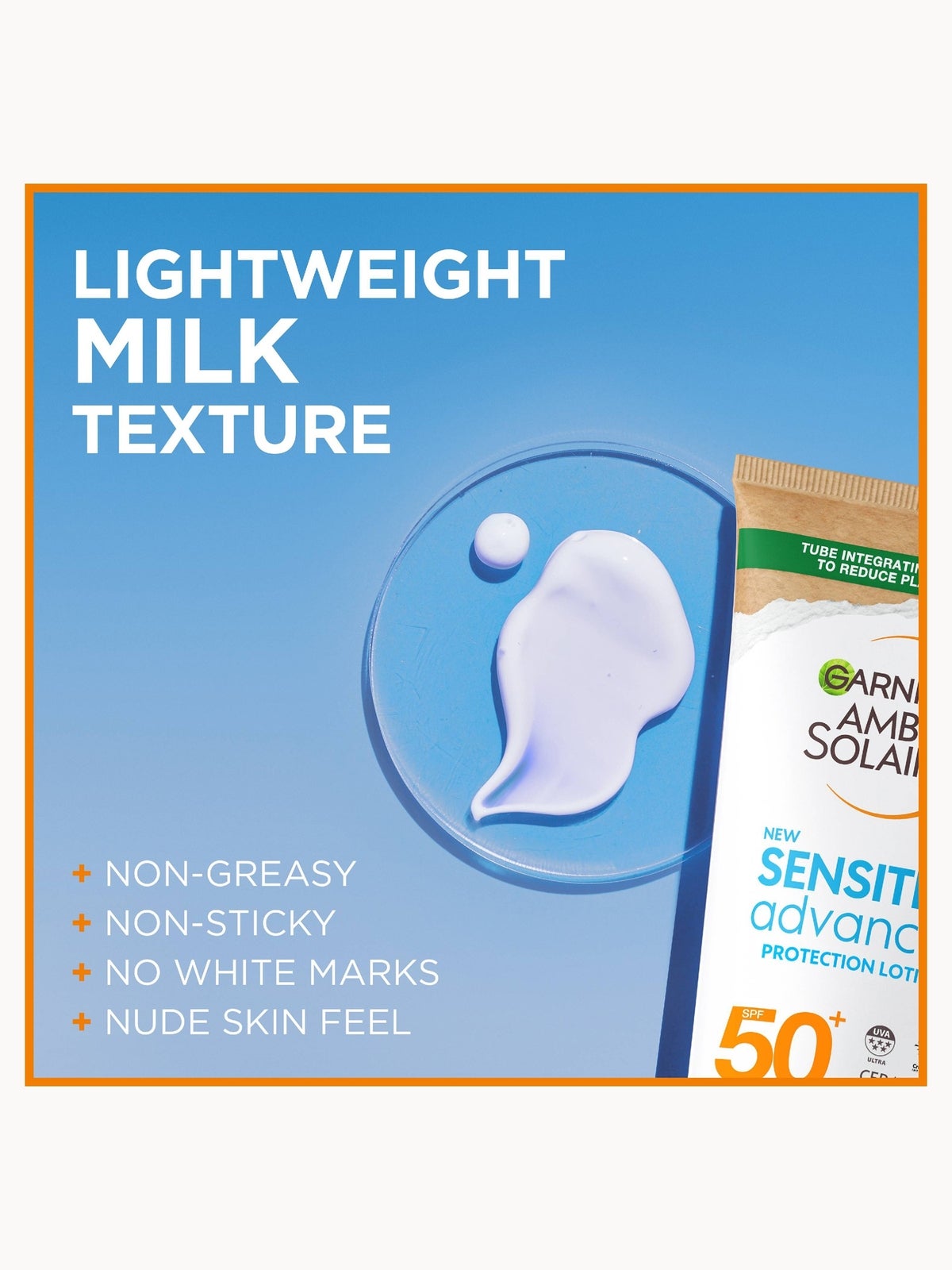 Garnier Ambre Solaire SPF 50+ Sensitive Advanced Hypoallergenic Sun Cream, Travel Size, 50ml 2