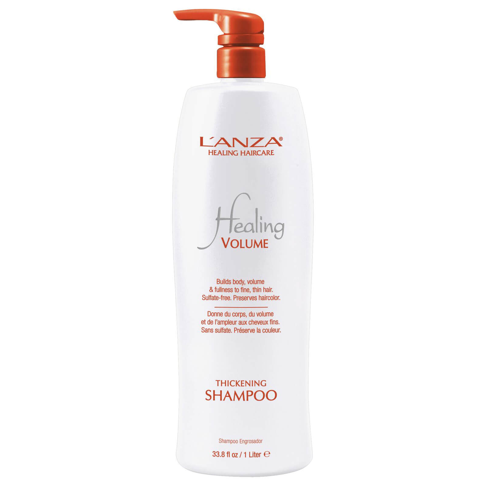 L'anza Healing Volume Thickening Shampoo 1000ml (worth £84.00) In White