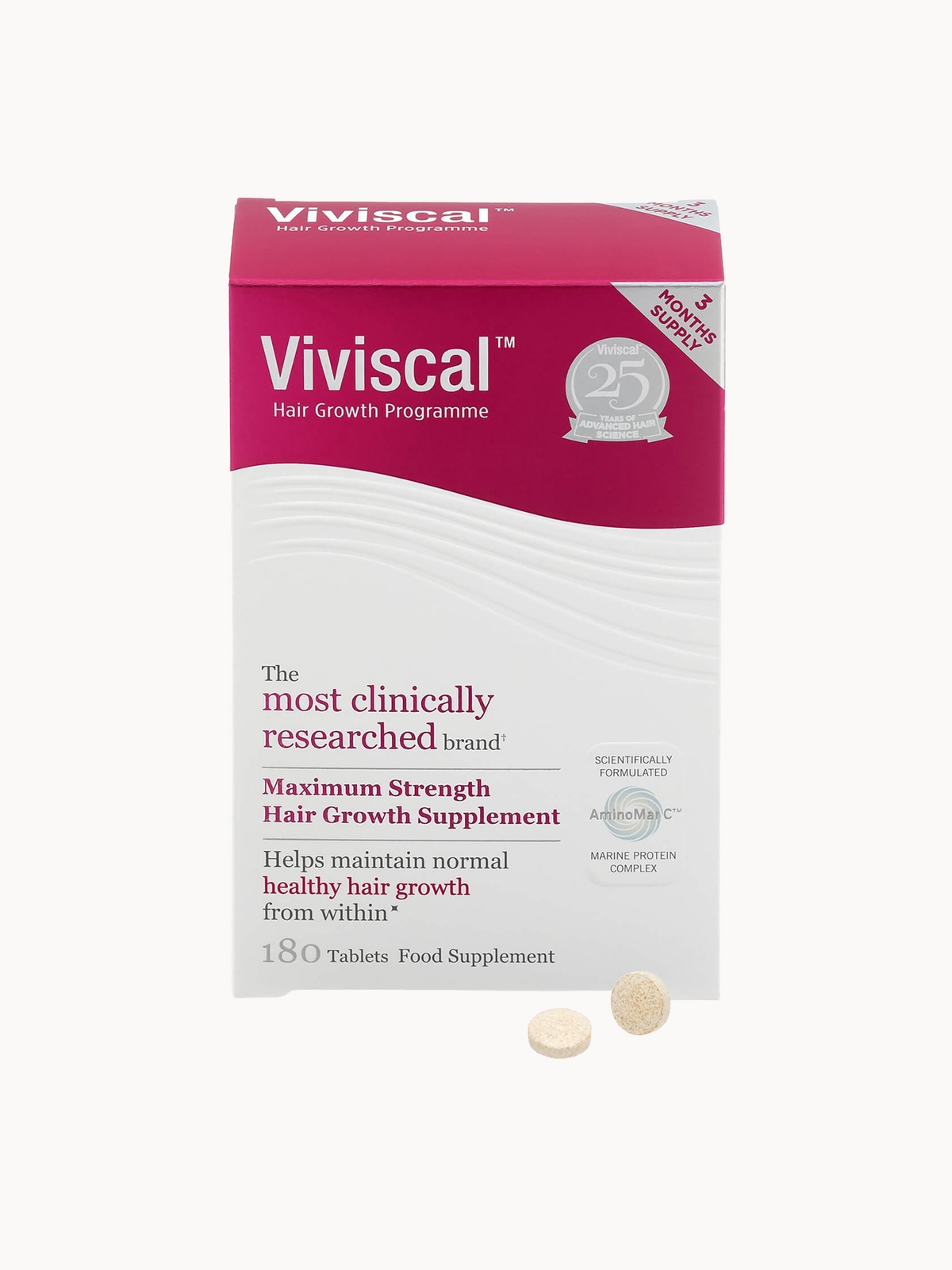 Viviscal Biotin and Zinc Hair Supplement Tablets for Women - 180 Tablets (3 Month Supply)