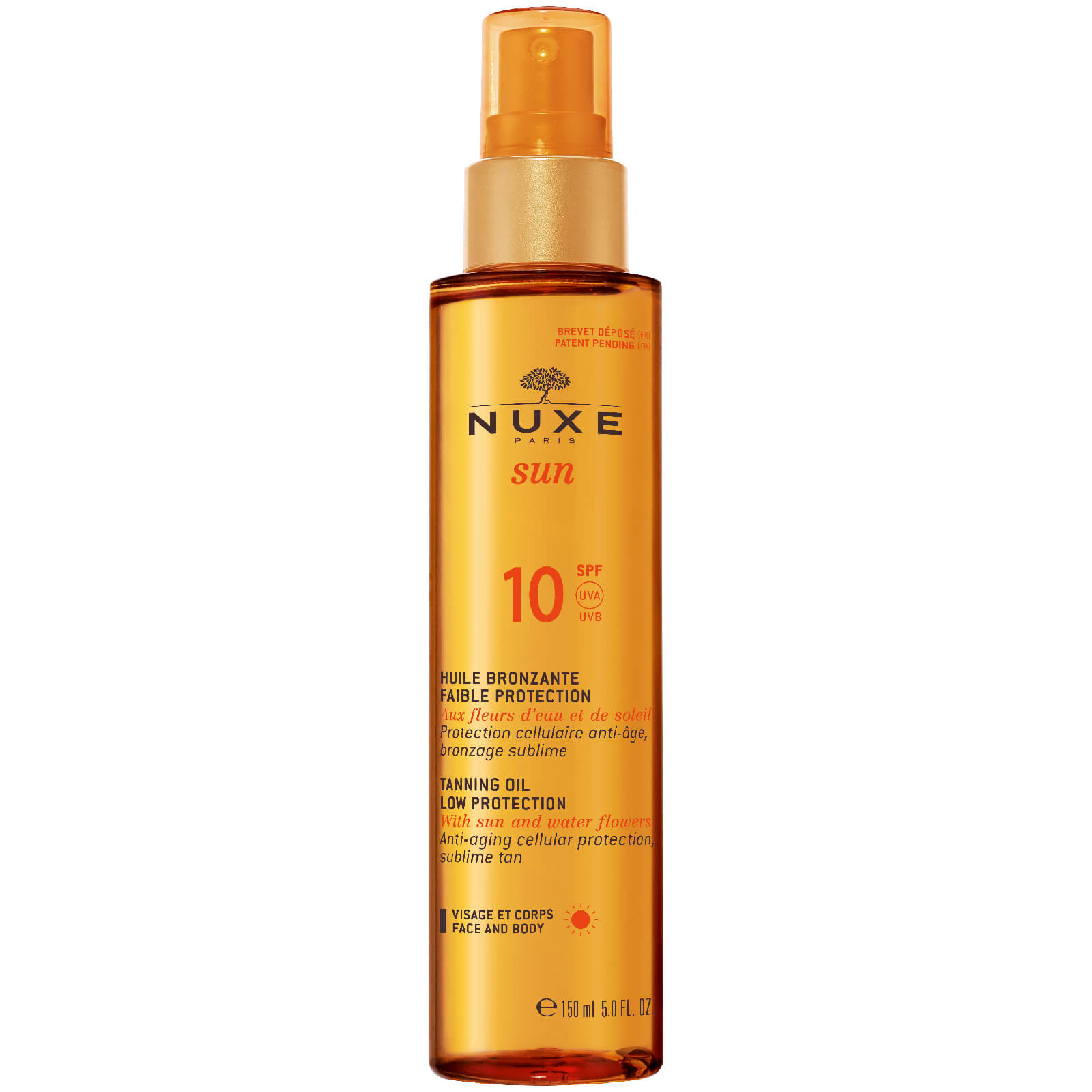 Huile bronzante visage et corps SPF 10 de NUXE Sun (150 ml) - Exclusive
