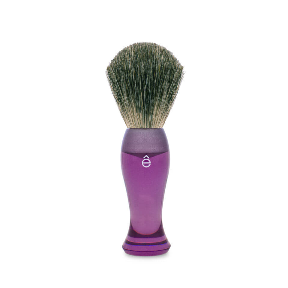 eShave Finest Badger Hair Shaving Brush Long Handle - Purple