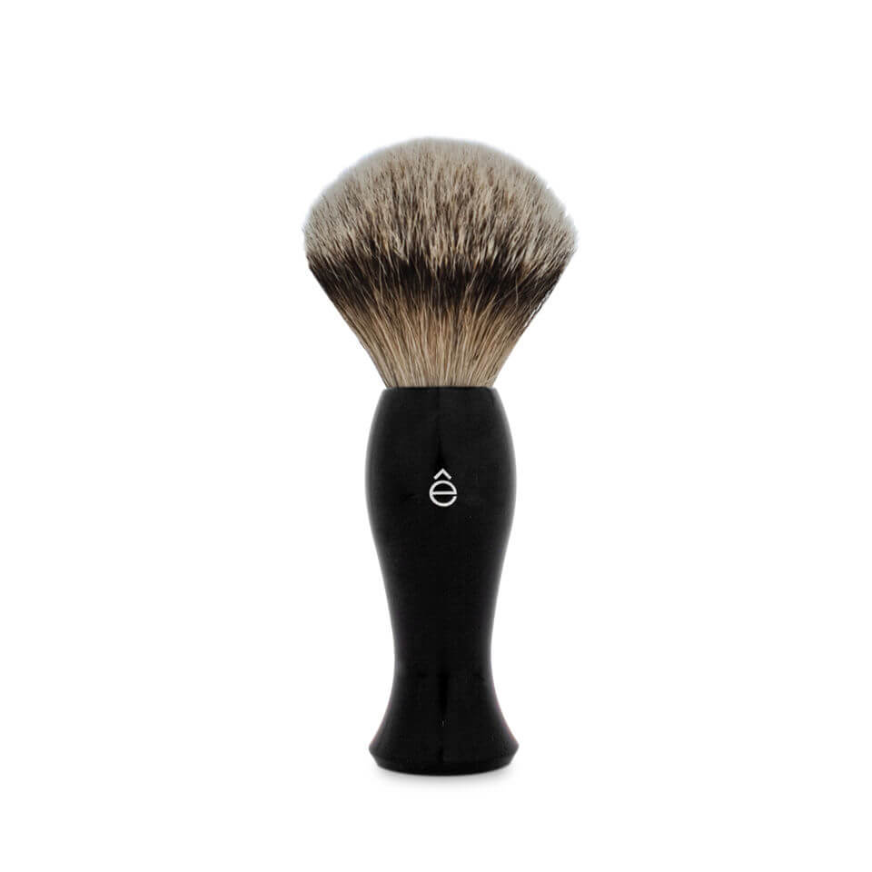 e-Shave Silvertip Badger Hair Long Handle Shaving Brush - Black