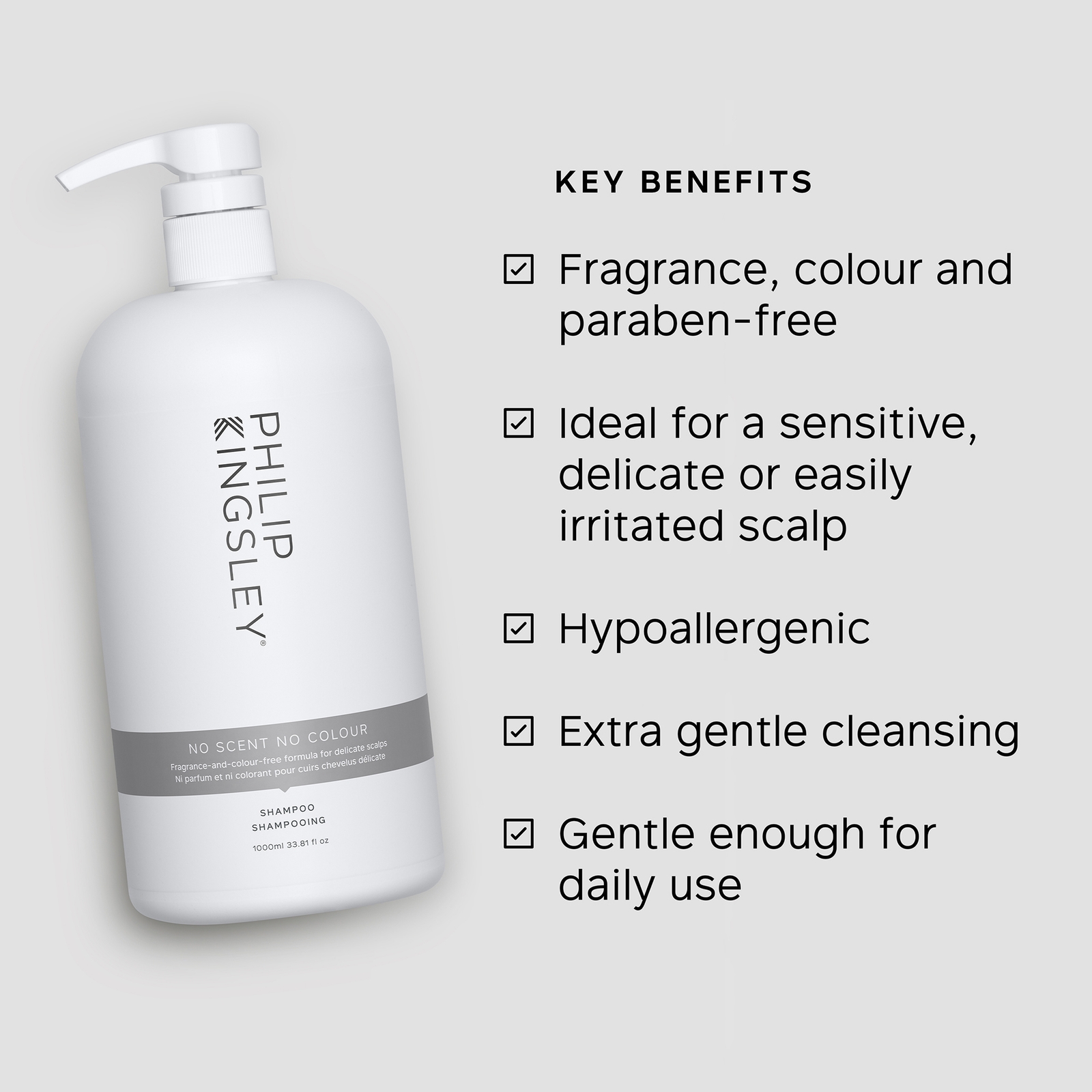 Philip Kingsley No Scent No Colour Shampoo 1000ml (Worth £96.00)