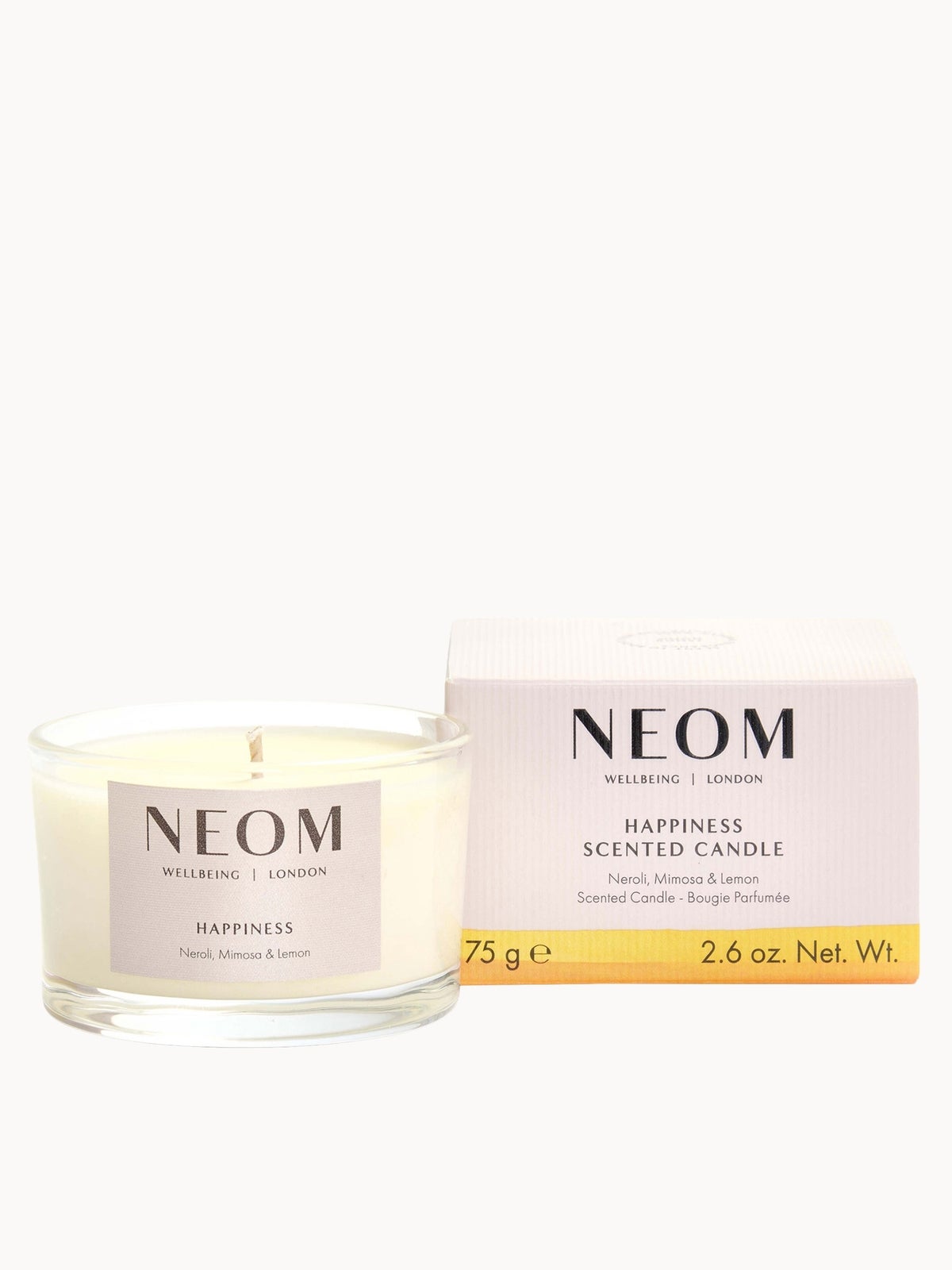 NEOM Wellbeing Happiness Scented Travel Candle