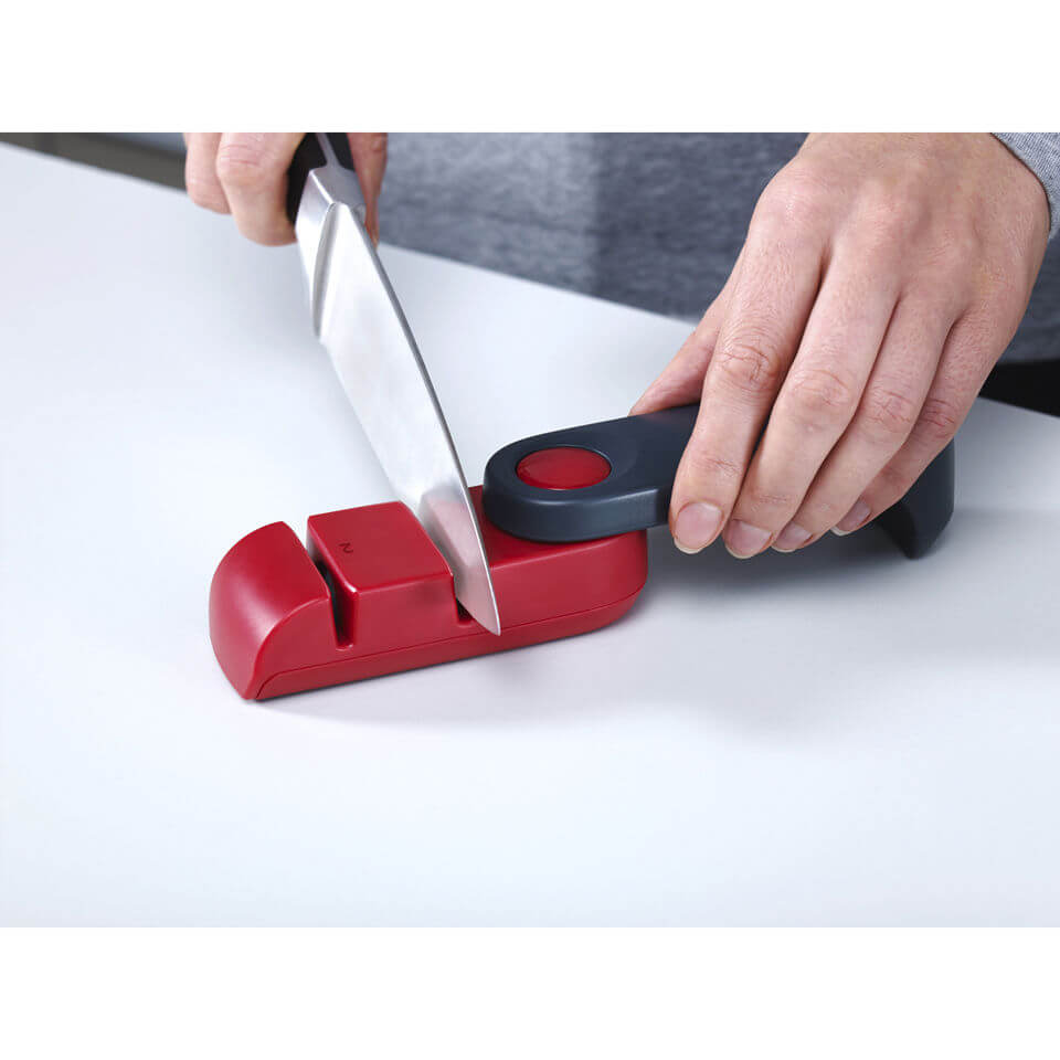 Joseph Joseph Rota Knife Sharpener - Dark Grey/Red