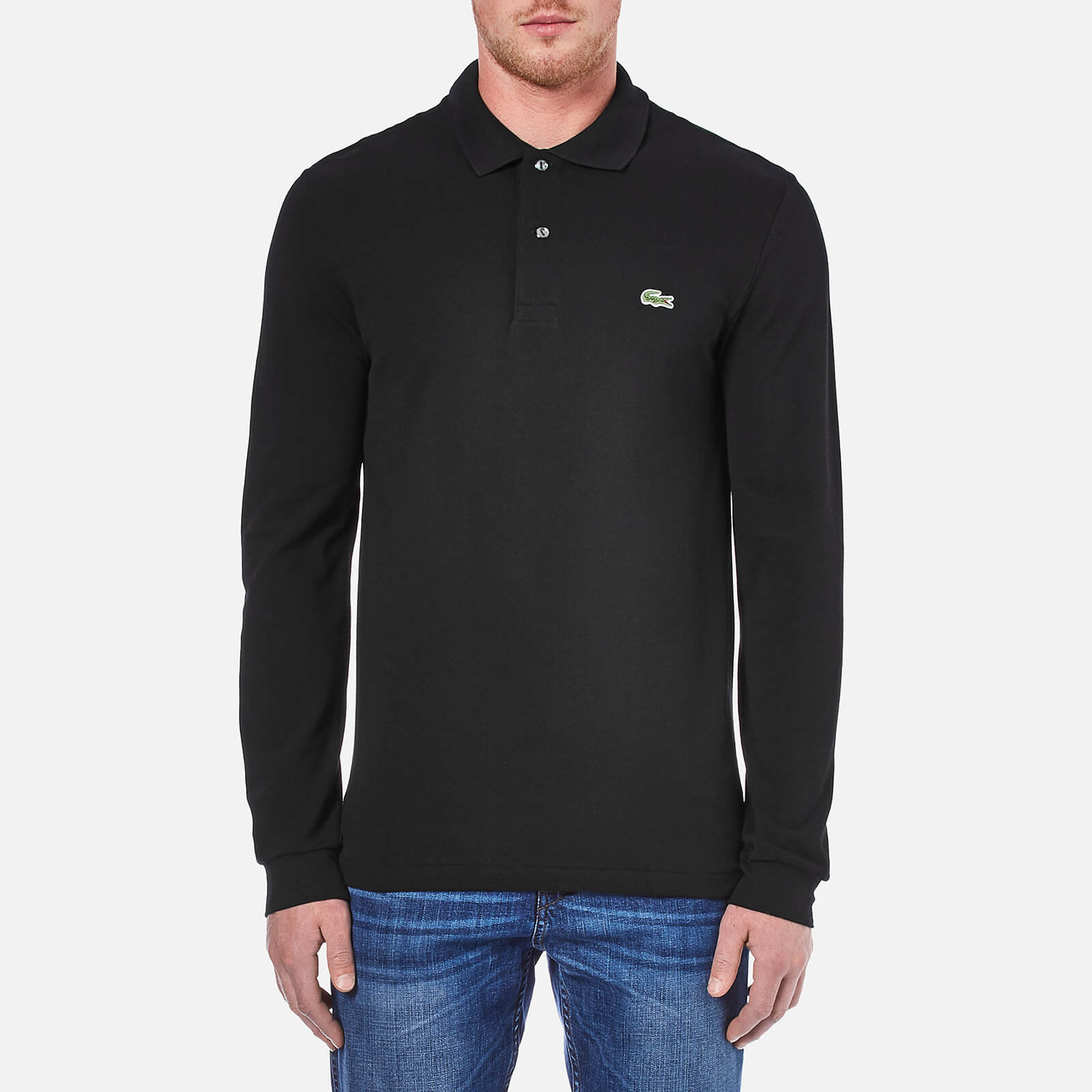 Lacoste Men's Classic Fit Long Sleeve Polo Shirt - Black - 7/XXL - Black