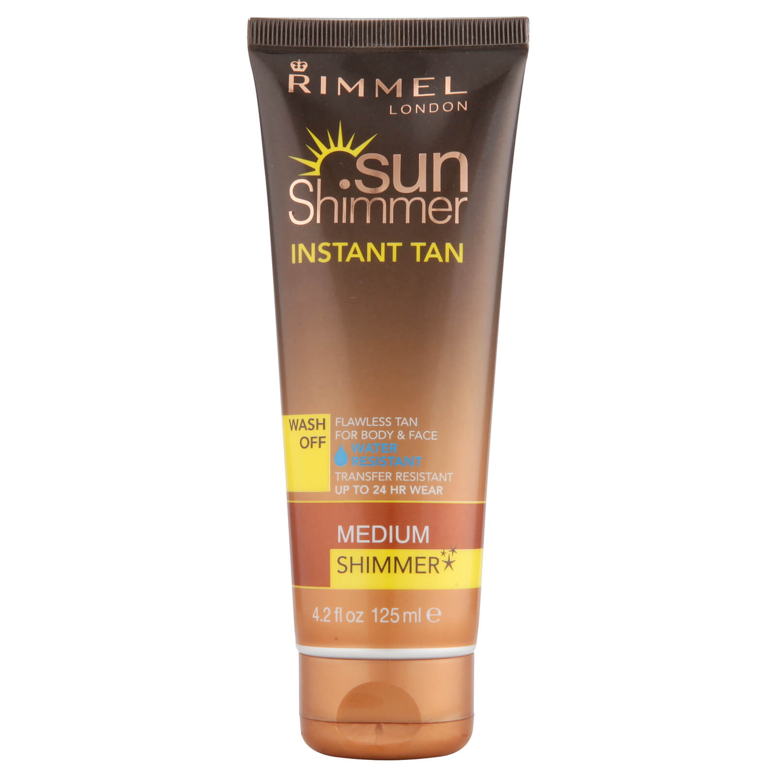 Rimmel Sunshimmer Water Resistant Wash Off Instant Tan - Shimmer (125ml) - Medium Shimmer