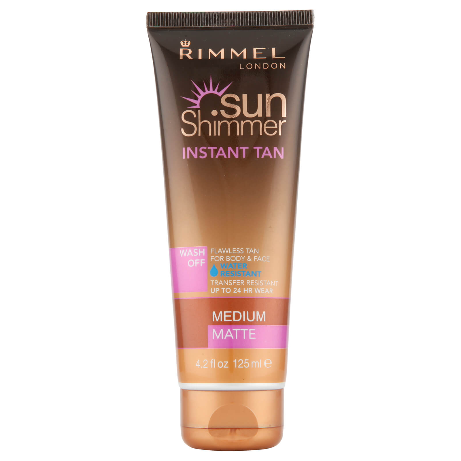Rimmel Sunshimmer Water Resistant Wash Off Instant Tan - Matte (125ml) - Medium Matte